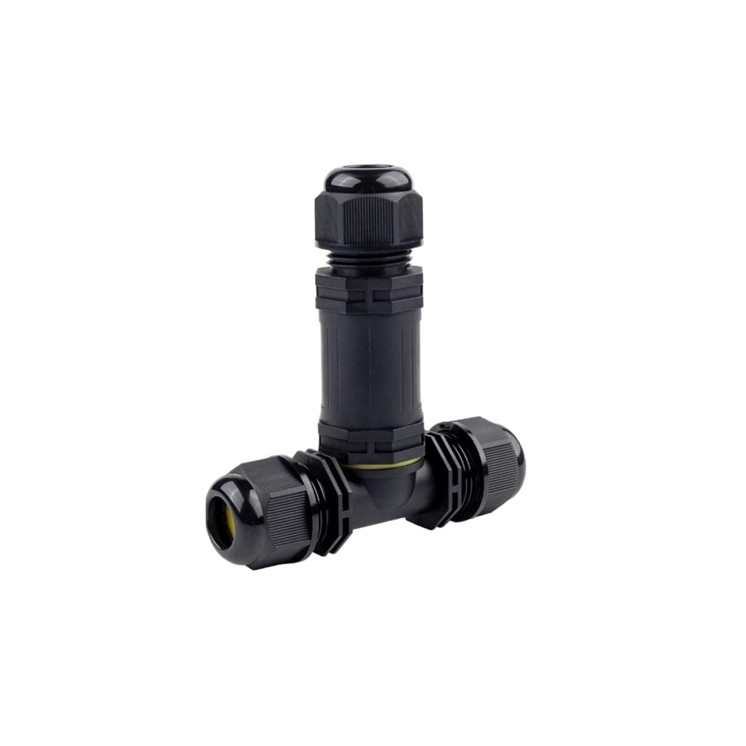 IP68 M25 3 Way T Shape Outdoor Junction Box 2/3/4/5 Pin Screw Splicing Terminal for Led Light Waterproof Wire Connector(M25T-2Pin(9-12mm))