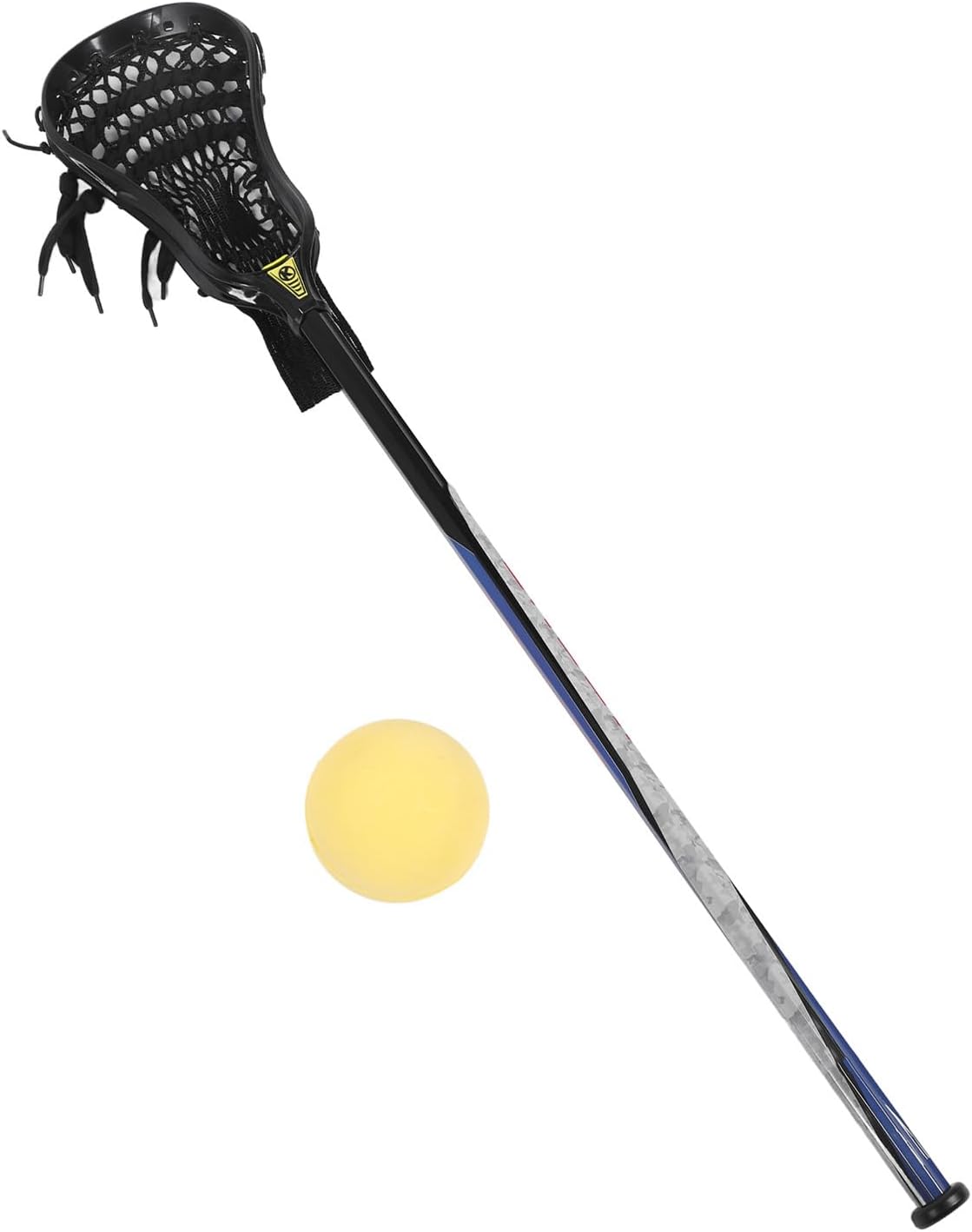 Lacrosse Stick Set, Bright Aluminum Alloy Boys Lacrosse Stick Set Develop Right Basics with Non Falling Tail for Player for Practice (White Mesh)