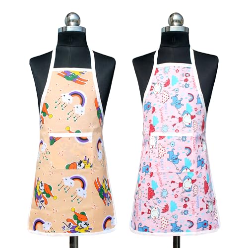 GLUN® Waterproof Unisex Kids Printed Apron with Center Pocket, Different Types of 2 Apron Multi Purpose Apron for Cooking, Painting, & School Activities. (B0DFBTMRQ8) Amazon Price History, Amazon Price Tracker