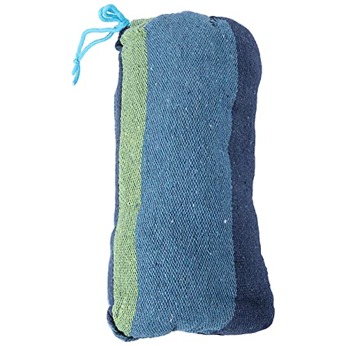 Happyyami Hammock Rainbow Outdoor Single Garden Patio Blue Porch Backyard Person for Swing Lounging Canvas Cotton Striped