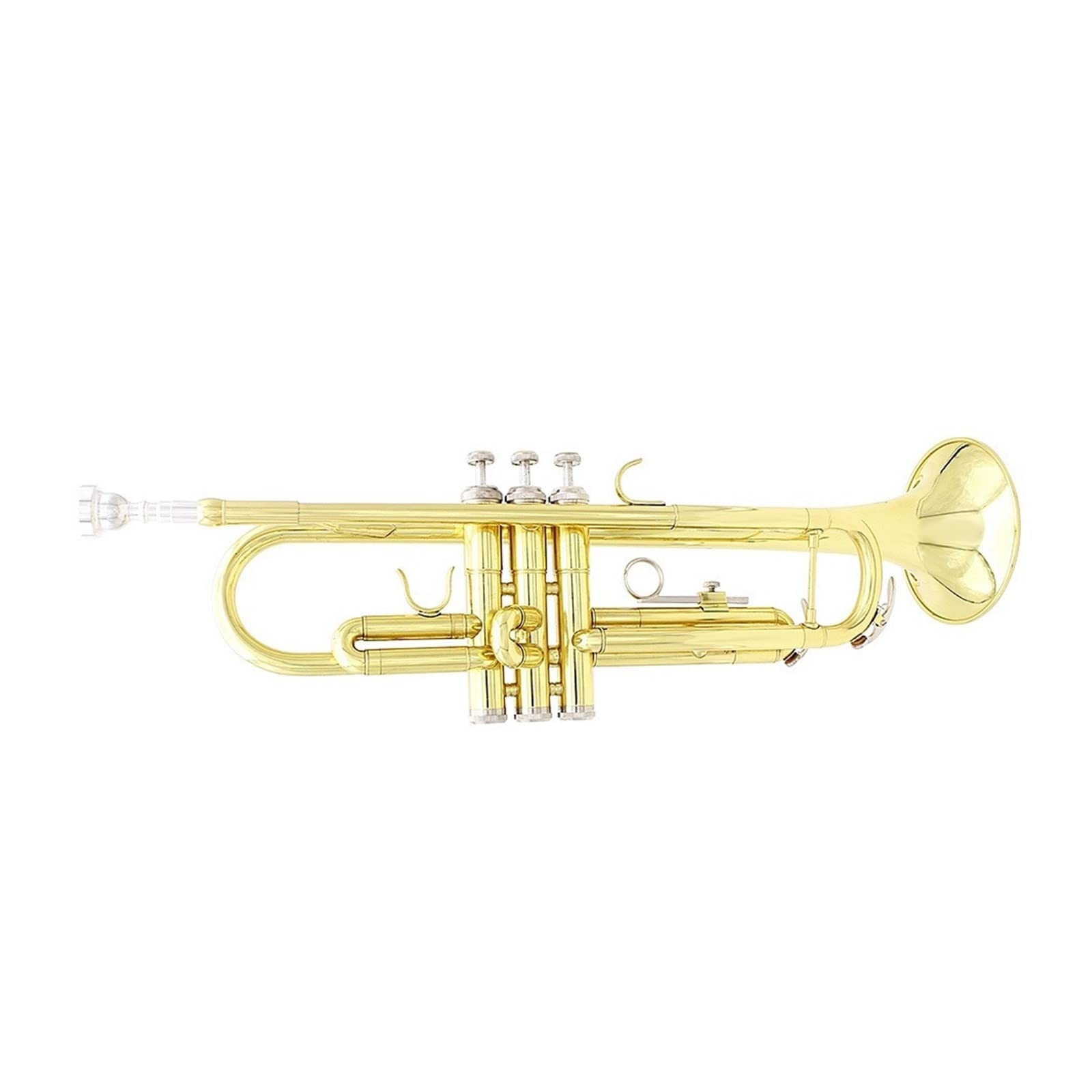 VSOLS Professionelle Trompete BB B Flat Messing Instrument Trompete mit Hülle Gurt Mundstück Musikinstrumentenzubehör (Color : Silver)