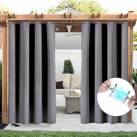 NACATIN Outdoor Curtains with Magnetic Closures Cover