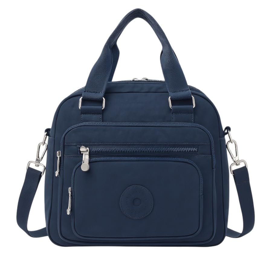 Mochila Bolsa Feminina Casual, shower bag transversal, Ajustável, Resistente à Água, para Escola, Trabalho e Passeios (Azul Marinho)