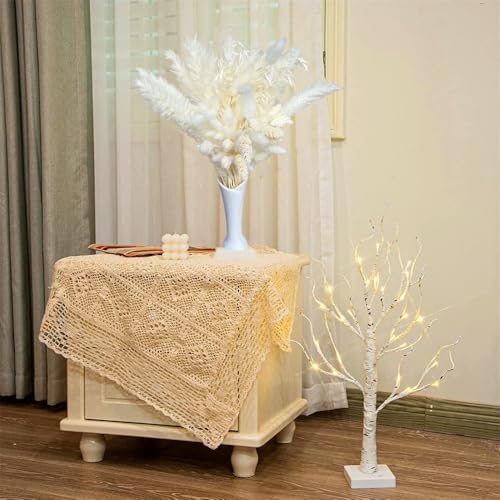 Pampas Grass Large 80Pcs White Pampa Grass Decor miniatura 3