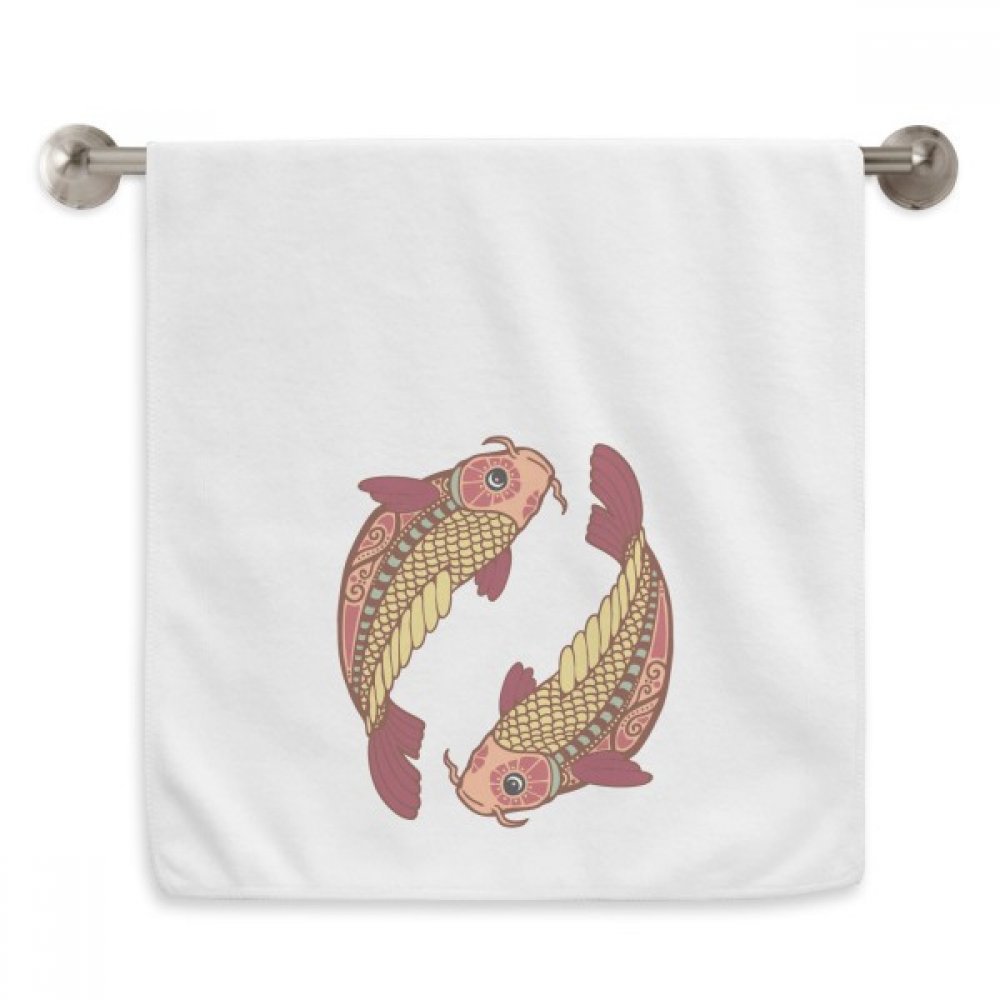 Serviette Poissons Constellation Zodiaque douce 33x74 cm blanche