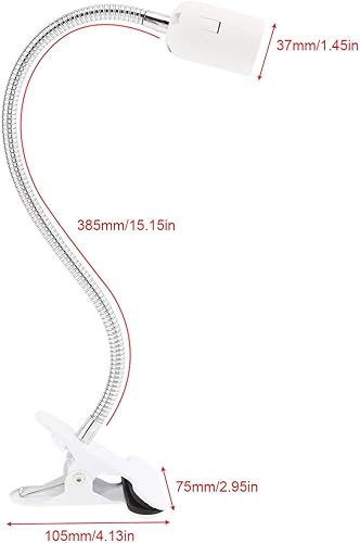 Miniatura 2 de RTNLIT Soporte de lámpara de escritorio con clip E26E27, accesorio de lámpara de abrazadera con interruptor de encendidoapagado, enchufe de bombilla