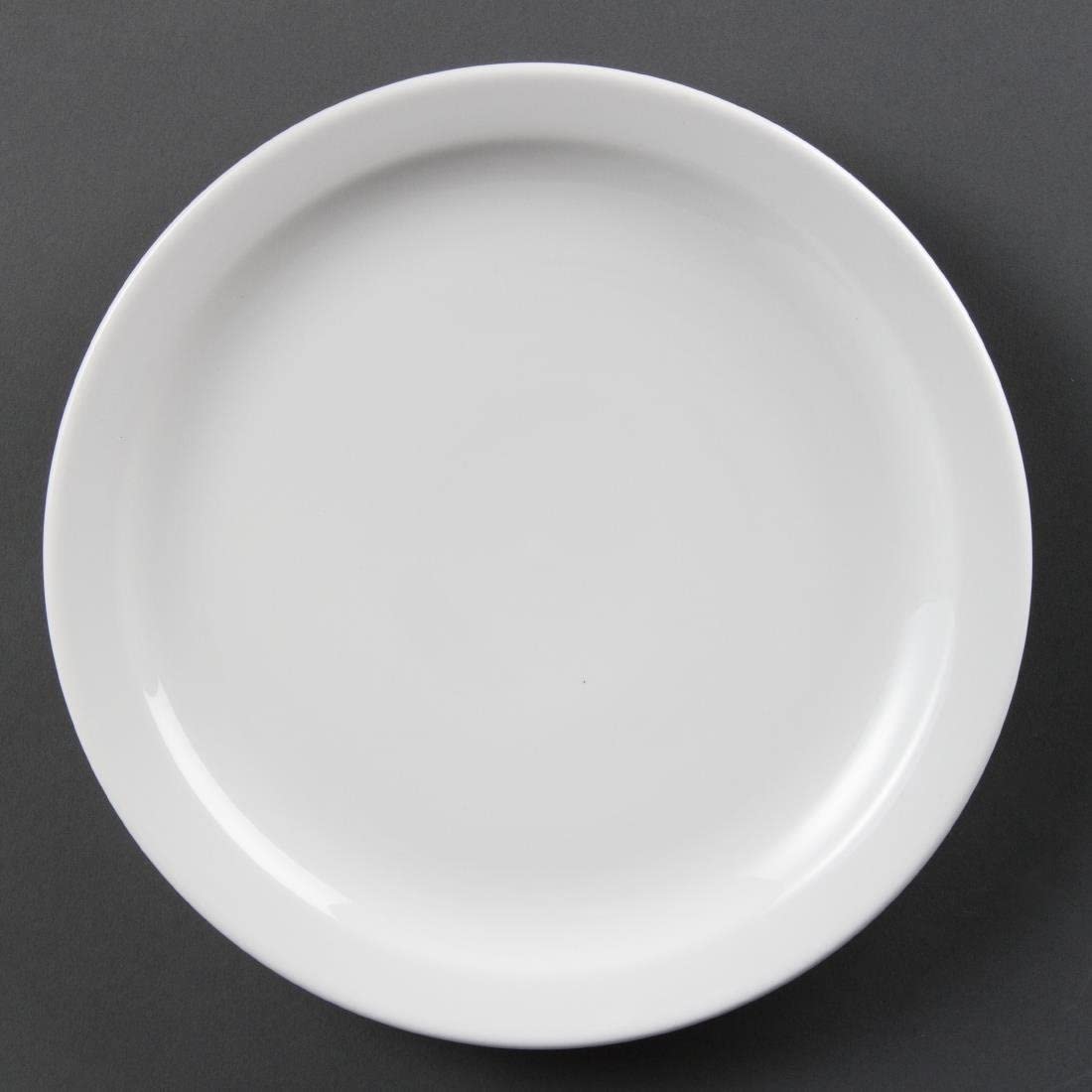 Olympia Porcelain Narrow Rimmed Service Plates 250mm, White (12 Pack) — image 1