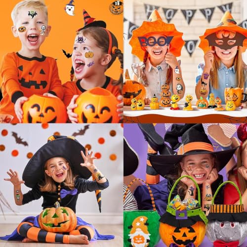 166Pcs Halloween Party Favors - Cute Halloween Tattoos，Goodie Bag Stuffers, Halloween Decor Indoor, 4 Sheets Halloween Tattoos, Halloween Decorations Gifts for Party & Cosplay - image 5