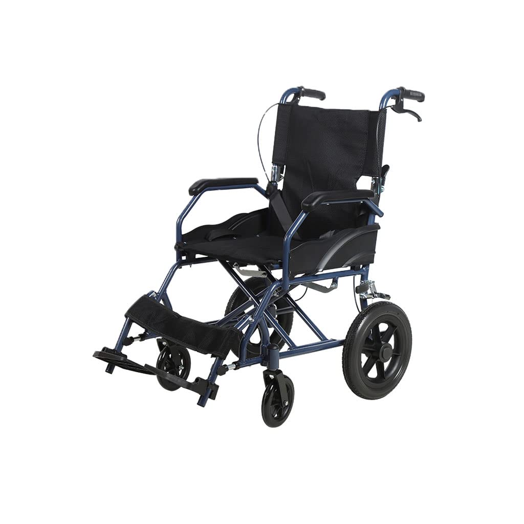 SXSLTSA Manual Aluminum Alloy Outdoor Comfortable Mobile Wheelchair Displacement Machine, Lightweight Folding Transport Outdoor Comfortable Mobile Wheelchair Displacement Machine,Simple and Easy (B)