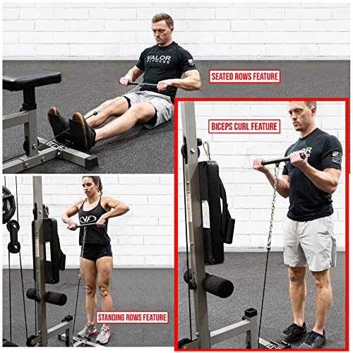 Valor Fitness CB-12 Lat Pulldown Machine, Low Row Machine, Cable Curl Bar, and Ab Machine Home Gym Equipment