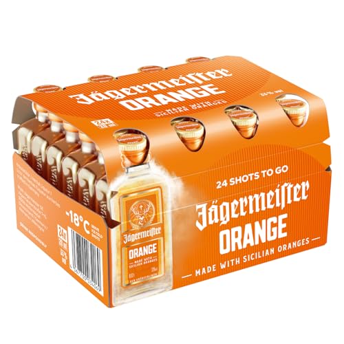 Jägermeister ORANGE – 24 x 0,02l Premium Kräuterlikör Shots 33% Vol. – Fruchtig-frisch mit...
