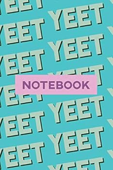Paperback Notebook: Yeet Blue Black Typography Meme Pattern Book