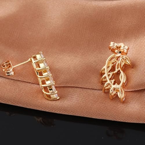 Boucles d'oreilles en Or 14K chic en forme de feuilles pour le quotidien