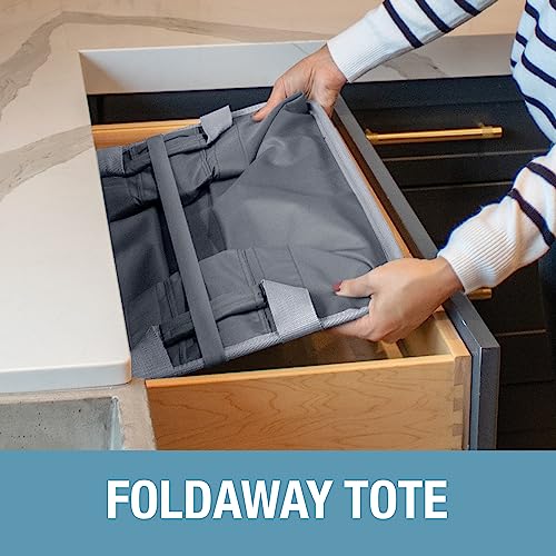 Clevermade Collapsible Fabric Laundry Basket - Foldable Pop Up Storage Bin - Space Saving Hamper With Carry Handles Large, Denim/Charcoal, 2 Pack #TOP4