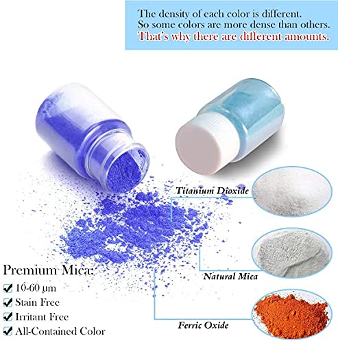 Seisso Mica Powder 15 Colors Shake Jars 0.35 Oz/10 Ml, Natural Pearl Powder Resin Pigment For Soap Making Dye Kit Bath, Bomb Dye Colorant, Candle Making, Art Craft, Paint Decoration… #TOP5