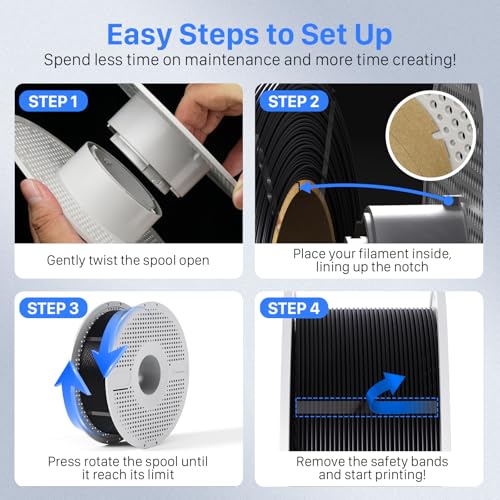 Image of Reusable Spool for Refill Filament,Low-Temp Environment ≤ 90C | Detachable & Easy to Use,High Strength & High Temperature ABS Hollow Refilament Reel,for Bambu Lab 3D Printers (Gray,1 Pack)