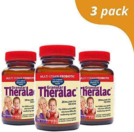 Master Supplements Granular Theralac (3 Pack) - 1.05 Ounces - Multi Strain Probiotic Powder for Optimal Gut Health, Immune Booster, Great for Kids - Vegan, Gluten Free - 40 Servings