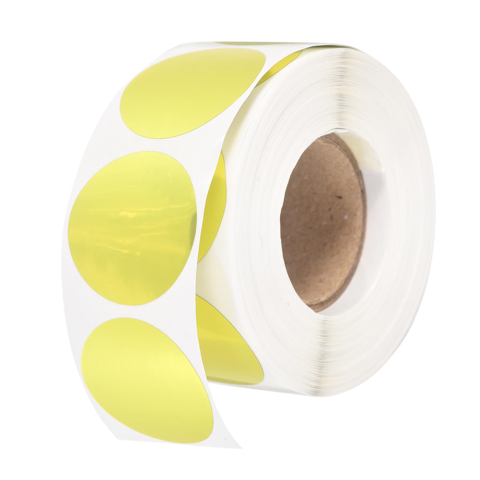 PATIKIL Round Thermal Label, (2.5 x 2.5 CM, Gold) (500 PCS), Self-Adhesive Holographic Thermal Printer Sticker Circle Direct Printer Label, Suit for - Business/Shipping/Barcodes