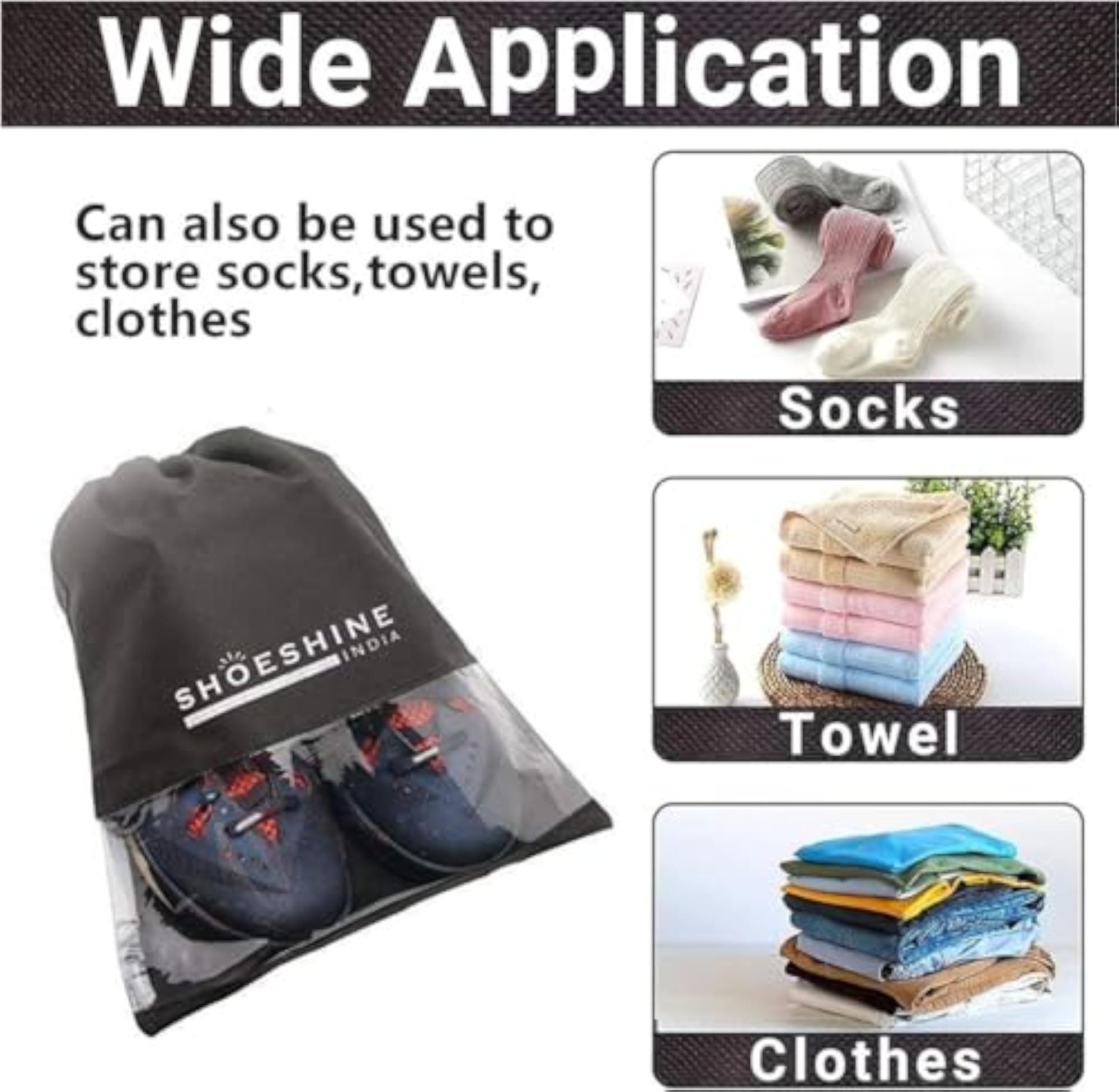 Shoe Bag Set of 24 Pcs, Clear Window Design