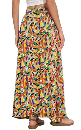 Image of Womens Maxi Skirt Long Flowy Summer A-Line High Waist Skirts