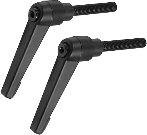 Miniatura 19 de Othmro 1 unids M8 Rosca 2.480 in Longitud de la manija 1.969 in Longitud del tornillo Aleación de aluminio negro Palanca ajustable Manija