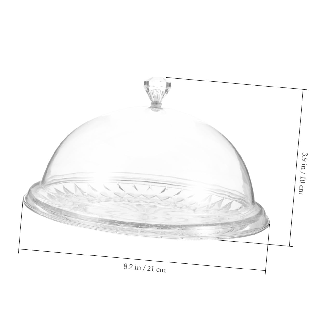 Runde Kuchenplatte mit Kuppel, aus Kunststoff Transparenter Dessertteller