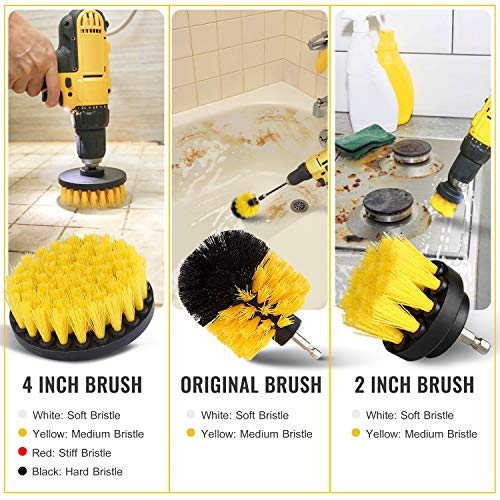 Hiware 26Piece Drill Brush Set for Cleaning Power Scrubber Brush Pad