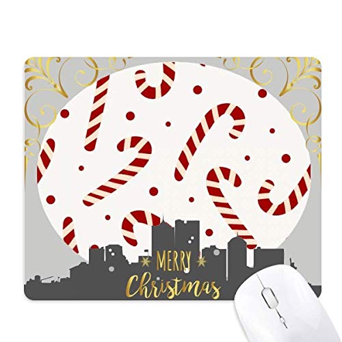 Tapis de souris en caoutchouc noël blanc imprimé fêtard antidérapant