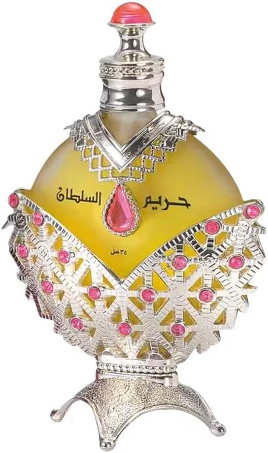 Hareem Al Sultan Silver - Floral, Rose, Musky, Sweet & Woody- – Long-Lasting Concentrated Perfume Oil for Unisex, 1.18 Ounce