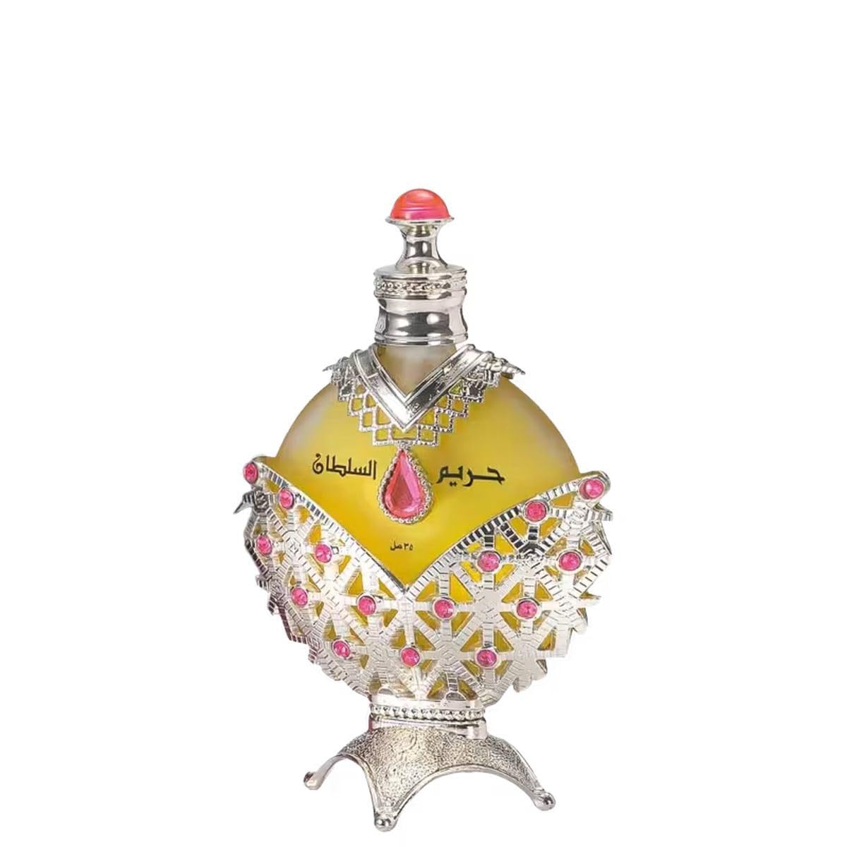 Khadlaj Perfumes Hareem Al Sultan Silver - Floral, Rose, Musky, Sweet & Woody- – Long-Lasting Concentrated Perfume Oil for Unisex, 1.18 Ounce