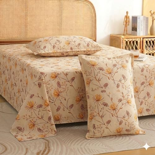 Image of Castiqa Elastic Fitted Supersoft Premium Polycotton 200TC Super King Size 108x108Inch Jointless Bedsheet with 2 Pillow Covers (Cherry, Super King 108x108inch (12 inch Mattress))