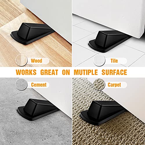 Crosize Door Stoppers for Bottom of Door on Floor, Door Gaps, Rubber