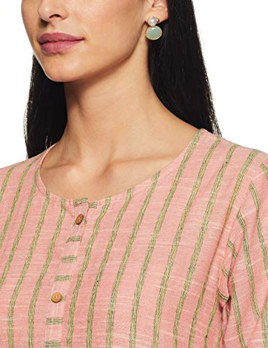 Image of Varanga Women's Cotton Straight Kurta (VAR1191406 Peach Xx-Large)