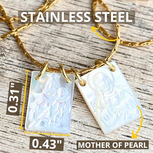 Scapulars Catholic Necklace - Escapulario De La Virgen Del Carmen - Virgin Mary Necklace - Scapulars Catholic - Escapularios Catolicos - Sacred Heart Necklace - Sacred Heart of Jesus Necklace (Small)2