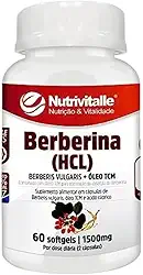Berberina Berberis Vulgaris HCL + Óleo Tcm 60 Capsulas 750mg Softgels Nutrivitalle