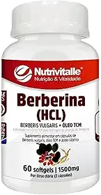 Berberina Berberis Vulgaris HCL + Óleo Tcm 60 Capsulas 750mg Softgels Nutrivitalle