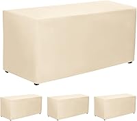 Vista 23 de PLOYMONO - Juego de 2 manteles ajustables, mantel de longitud hasta el suelo para mesa rectangular de 4 pies (122x61 cm) de poliéster, ideal