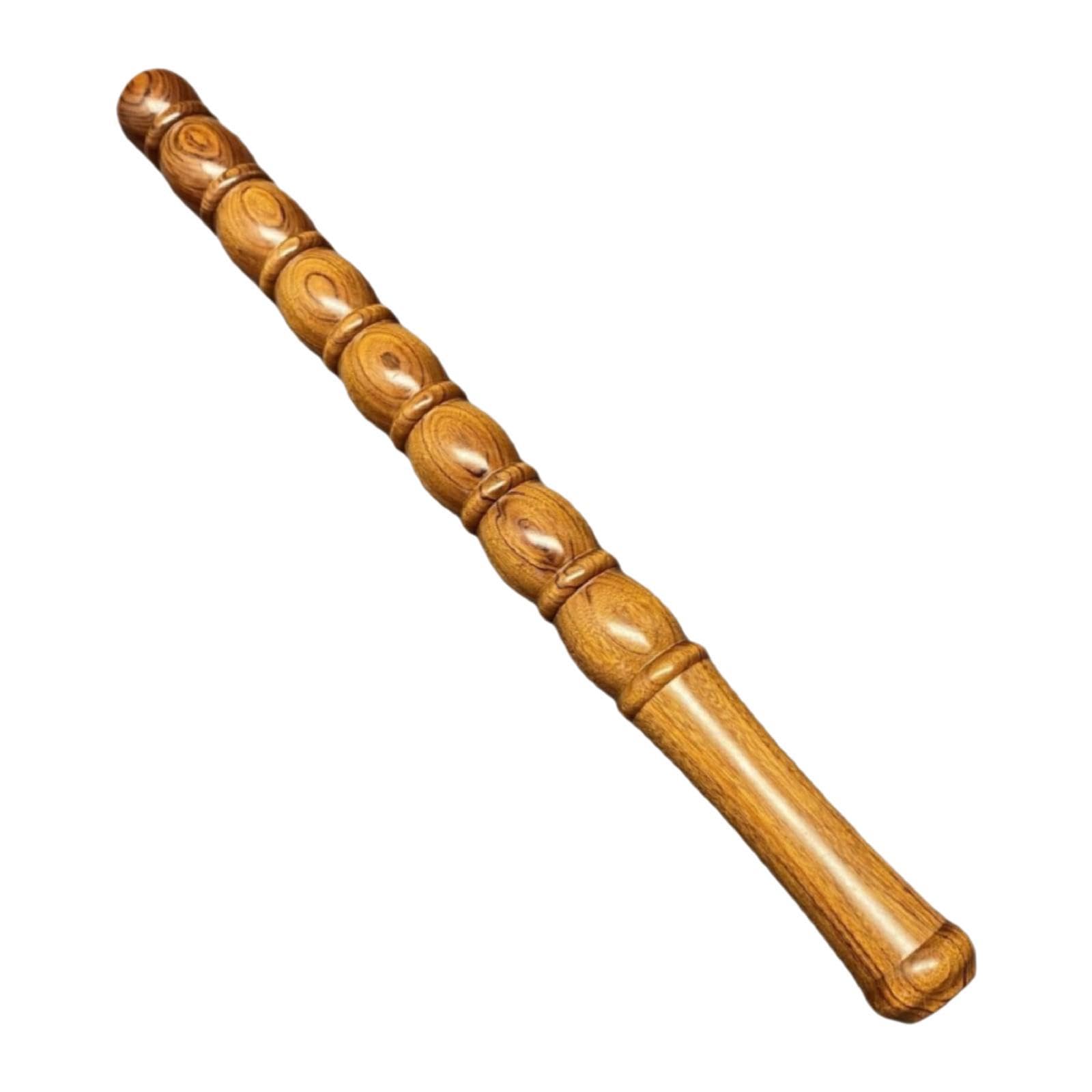 Rodillo masaje muscular madera con mango ergonómico manual, herramienta masaje portátil para la espalda, brazos y muñeca, 65cm