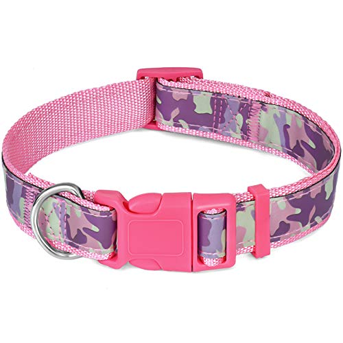 CBBPET-Pink-Dog-CollarCute-Dog-CollarAdjustable-Nylon-Outdoor-Adventure-Pet-Collar-Lightweight2-Sizes