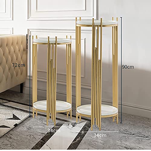 Table basse ronde dorée lot de 2 pour optimiser les petits salons encombrés - 8