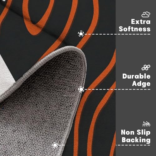 Tapis rayures zébrées orange et noir 90x150cm rectangulaire