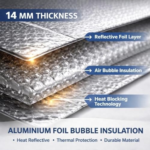 Image of AC Outdoor Unit Protector Cover | Waterproof & Heat Resistant Insulation Sheet | Heavy Duty AC Outdoor Cover for 1.5 Ton Split AC | Sun, Rain & Dust Protection Aluminium Triple Layer (Pack Of 1)