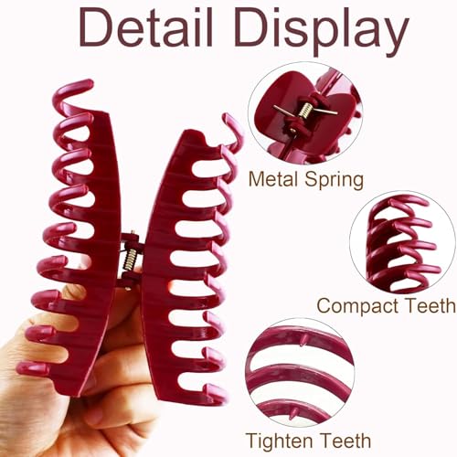 Image of 4 pcs Cloud Claw Clips for Women, 4.2 Inch Non-Slip Strong Hold Hair Claws, Unbreakable & Durable Silicone Blend, Large Bendable Cozy Hair Clip for Thin /Thick /Curly Hair, All-Day Comfort
