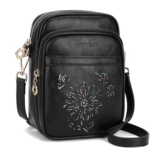 Image of Small Crossbody Bags for Women, RFID Phone Purse with Card Slots, Triple Compartments Lightweight Shoulder Bag