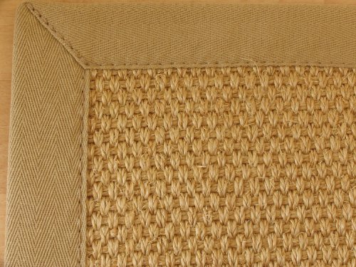 Astra Sisal Teppich Panama Rio 200x200cm - Naturfaser Mit Baumwollbordüre Für Fußbodenheizung