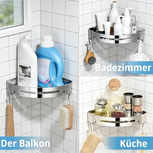 Étagère de douche d'angle en acier inoxydable 304 au design argenté durable - 8