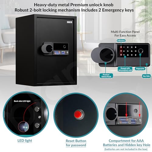 Image of Plantex Digital Safe Locker for Home /Safety Locker Box with Biometric