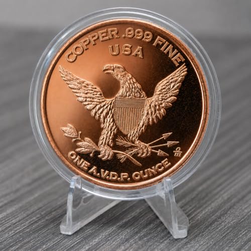 Image of US Quarter Design 1 oz Pure .999 Copper Round Bullion Coin in Capsule - COA by Heavenly Metals