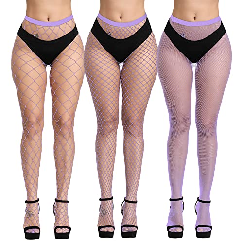 Image of Blostirno Women's High Waist Fishnet Stockings Tights Thigh Highs Pantyhose Sexy Stocking
