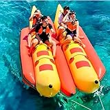 Hlixzoy Inflatable Water Banana Boat, Lake Bouncer, Double Row Inflatable Water Banana Boat, Can Tow Inflatable Flying Fish, Inflatable Boat That Can Carry 6-10 People,6 People